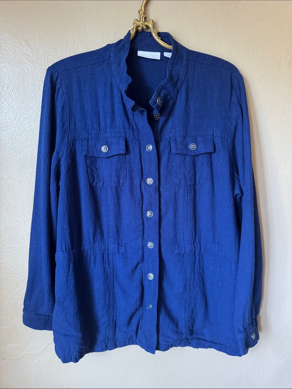 Susan Graver Linen Blend Jacket Size Large